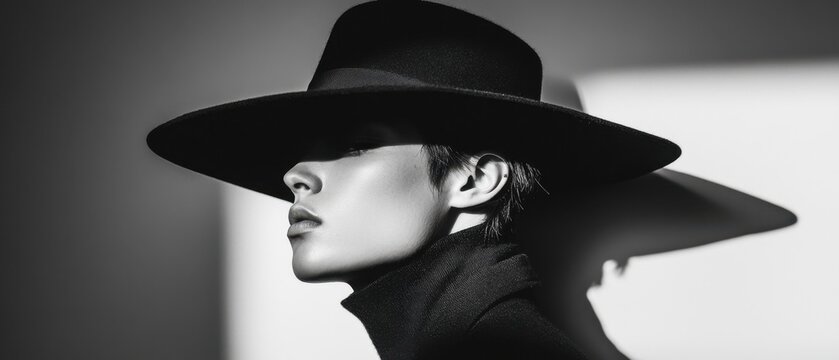 High contrast black and white fashion editorial focusing on minimalistic style simple lines and a refined monochromatic palette for timeless appeal