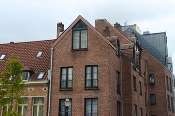 Building with red bricks in Brussels
