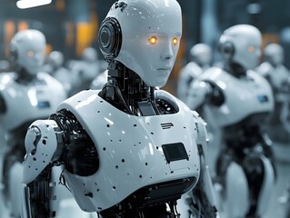 Fototapeta premium Robots used in industry for complex manufacturing