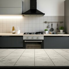 Kitchen table. Kitchen background.