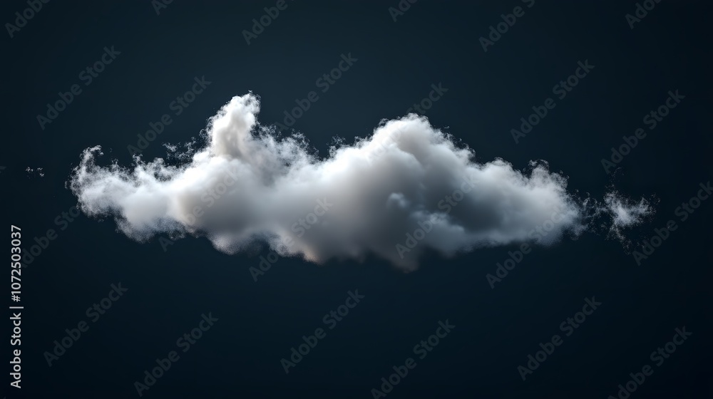 Wall mural white clouds isolated on black background. fog or smog background. collection of different types of 