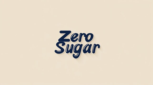 Minimalist zero sugar text on cream background