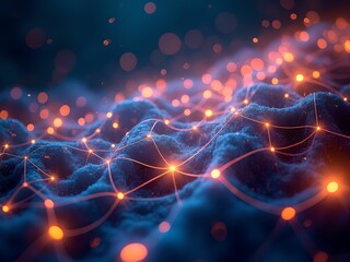 Abstract network of lines and light