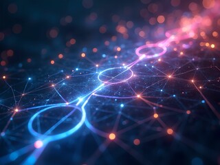 Obraz premium Abstract network of lines and light