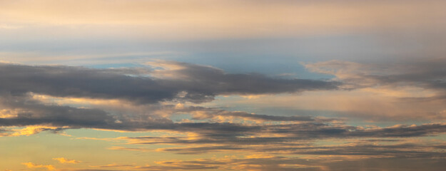 evening sky with dark clouds during sunset