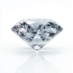 A flawless diamond sparkles brilliantly against a bright background
