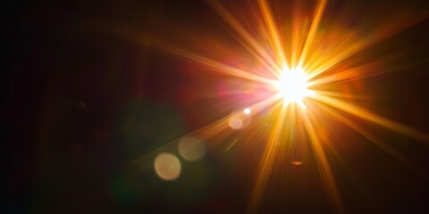 Bright Golden Light Rays Bursting from Center