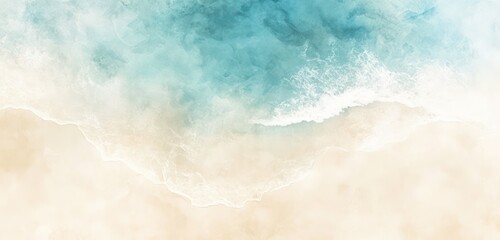 Gradient from soft beige to periwinkle blue, adding a calming coastal feel with soft, pastel tones.