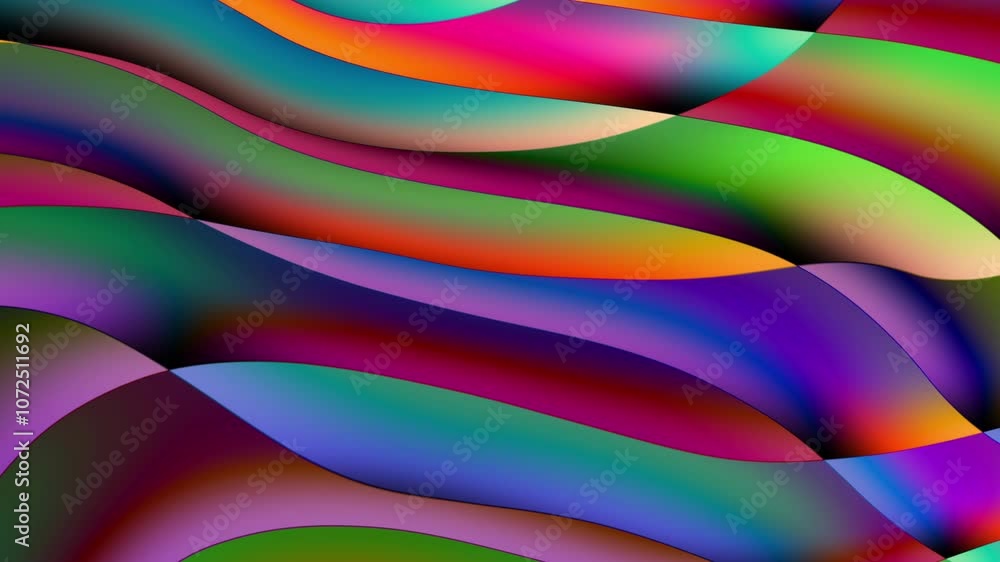 Aufkleber colorful wave abstract looping background animation
