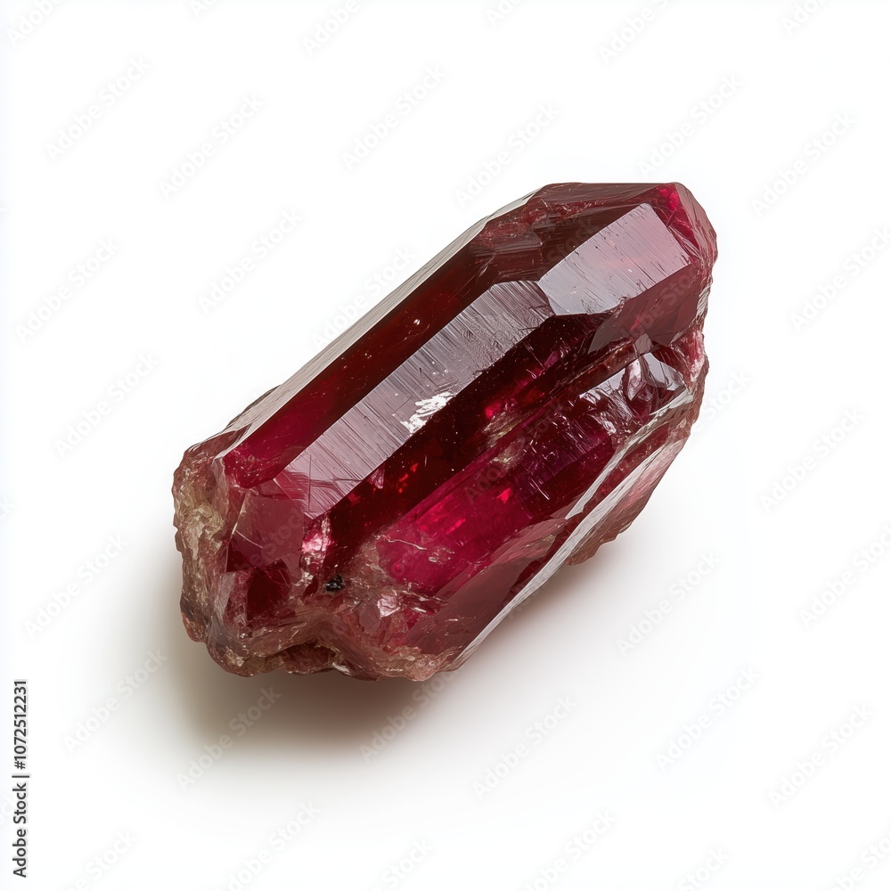 Poster radiant ruby crystal highlighted with intricate textures and captivating light reflections