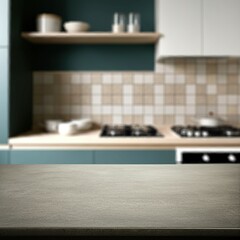 Kitchen table. Kitchen background
