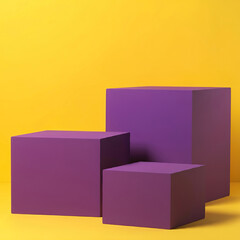 Vibrant Yellow and Purple Geometric Backdrop