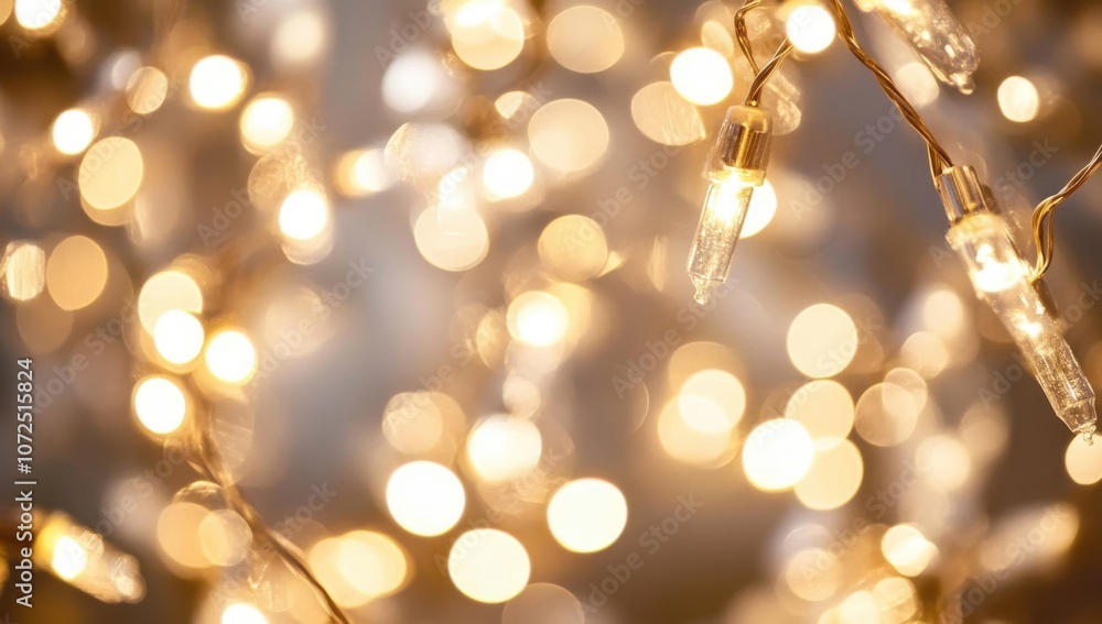 Poster Elegant Bokeh Background with Soft Sparkling White and Beige Gradient