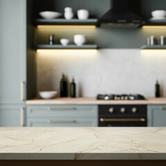 Kitchen table. Kitchen background