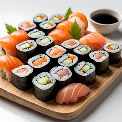 Delicious Sushi assortment of Sushi rolls Served