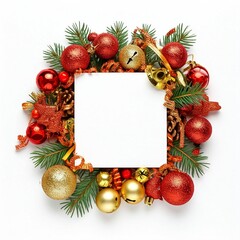 christmas frame with balls