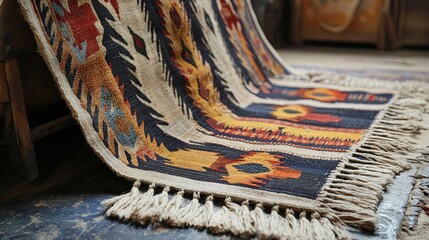A vintage traditional Sadustyle Bedouin weaving tent rug