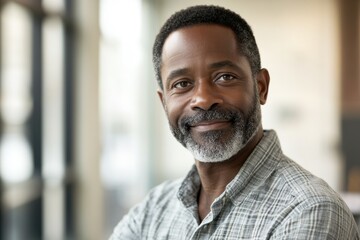 Fototapeta premium Middle-Aged African American Man in Office Setting