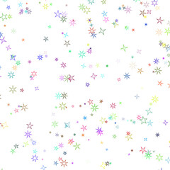 stars of various types scattered on a transparent background - a set of neon textures with different geometric shapes