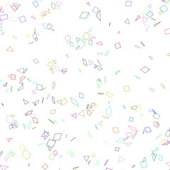 rhombuses and triangles scattered on a transparent background - a set of neon textures with different geometric shapes