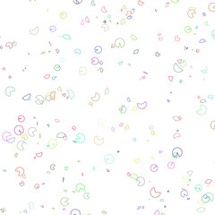 different semicircles scattered on a transparent background - a set of neon textures with different geometric shapes