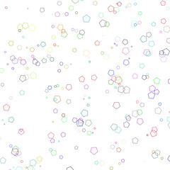 pentahedrons scattered on a transparent background - a set of neon textures with different geometric shapes