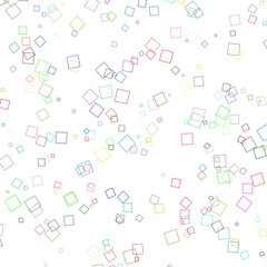 squares scattered on a transparent background - a set of neon textures with different geometric shapes