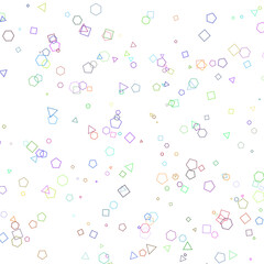 different geometric shapes scattered on a transparent background - a set of neon textures with different geometric shapes