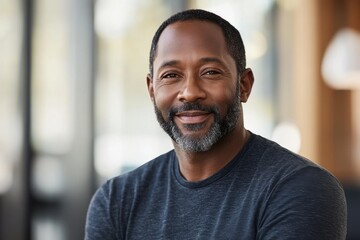 Obraz premium Middle-Aged African American Man in Office Setting