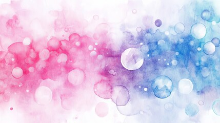 An abstract watercolor painting background with bubble textures in pastel tender colors on textured paper