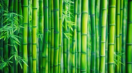 Fototapeta premium Bamboo Forest Nature Green Stalks Vivid Botanical Tranquil Fresh Vegetation Jungle Natural Growth Plant Life Swaying Outdoors