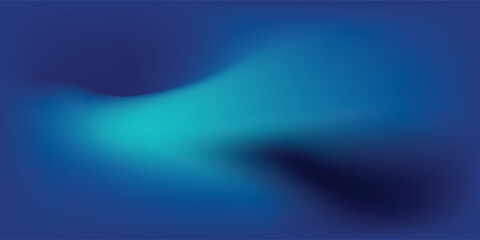 Obraz premium Blue-green gradient studio room, abstract background pattern, walls and floor reflect neon lights, dark
