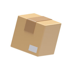 Cardboard box, 3D icon, shipping, package, logistics, ecommerce, packaging, storage, transportation, digital resource, shipping illustration, commerce icon, delivery, parcel service