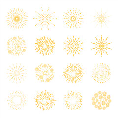 fireworks collection with flat color concept