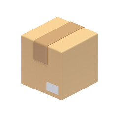 Cardboard box, 3D icon, shipping, packaging, logistics, ecommerce, storage, transportation, isometric design, digital resource, shipping illustration, commerce icon, delivery, package, isometric