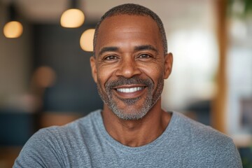 Obraz premium Middle-Aged African American Man in Office Setting