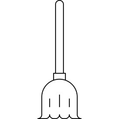 Broom single vector icon