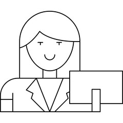 Cashier single vector icon