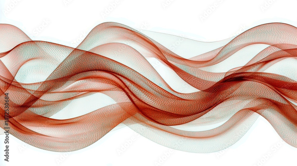 Aufkleber elegant flowing abstract waves in shades of red and white, capturing graceful movement and dynamic e