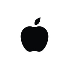 black apple silhouette icon, minimal fruit logo design