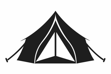 Camping Tent, Camping Tent Silhouette. Vector illustration	