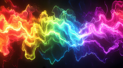 Fototapeta premium Abstract background in 3d render style with colorful neon rays and glowing lines creating a vibrant spectrum. Vibrant. Illustration