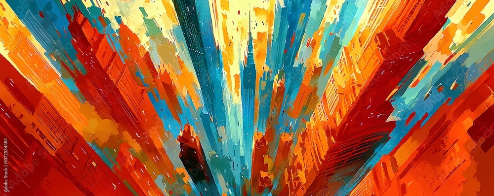 Aufkleber vibrant abstract burst of colorful lines and shapes illustrating dynamic energy and movement in bold