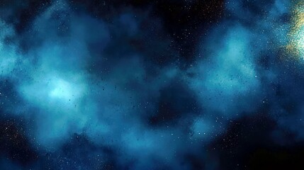 Naklejka premium Ethereal Cosmic Background with Deep Blue Hues and Glimmering Stars Creating a Mystical Space Atmosphere for Creative Projects and Designs