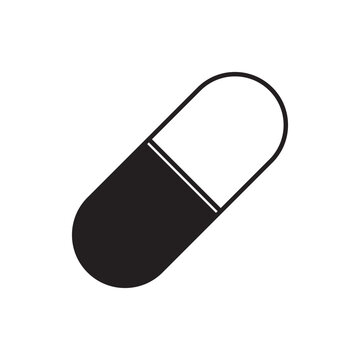recommend clip art: Capsule pill silhouette vector illustration. Capsule pill icon symbol. 