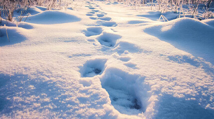  vector illustration of footsteps in fresh snow, symbolizing progress and the journey towards success or the end of the path