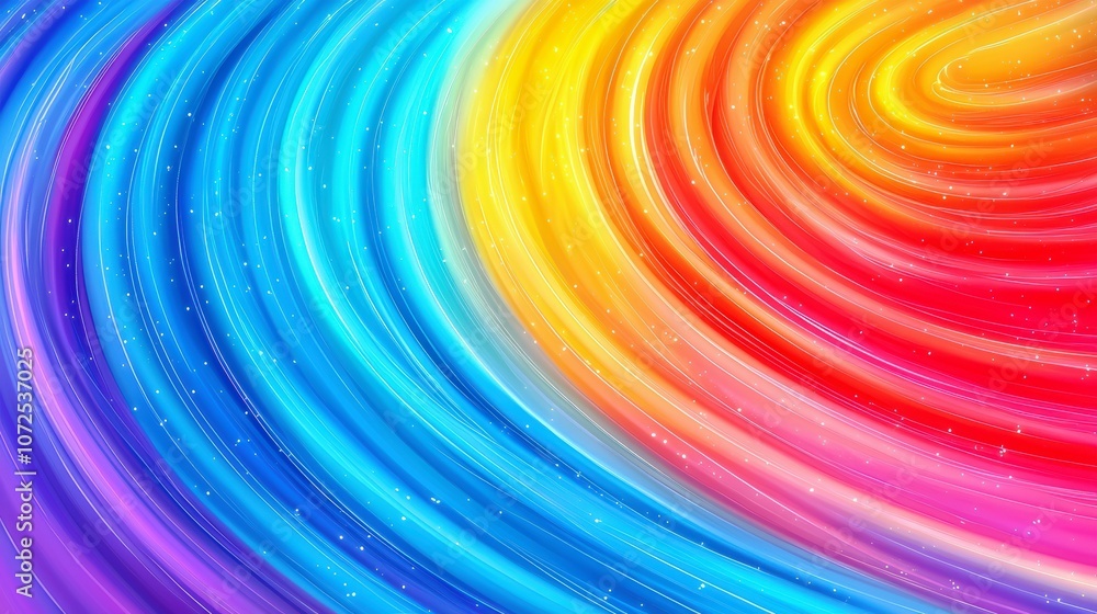 Poster Vibrant Swirls of Colorful Energy Creating a Dynamic Abstract Background of Rainbow Patterns and Radiant Motion Perfect for Creative Projects