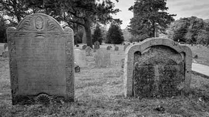 old grave in cemetery Old West Barnstable Cemetery