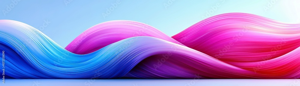 Aufkleber abstract fluid waves of pink and blue colors flowing smoothly against a soft gradient background, cr