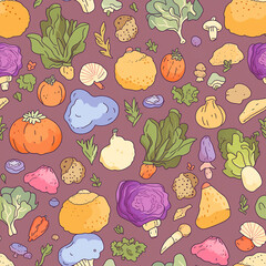 A seamless and repeatable background pattern of organic and biodegradable waste for compost. 